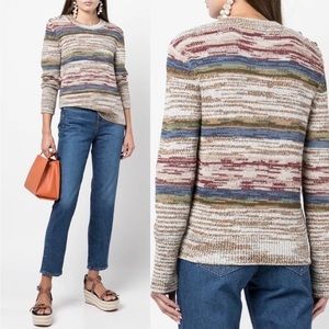 Veronica Beard Sohani Metallic Space Dyed Striped Sweater NWT Medium